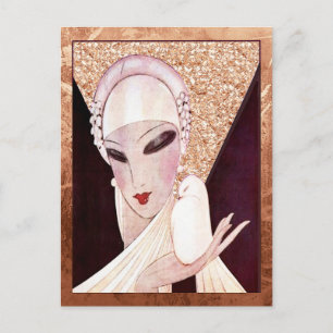 Eduardo Garcia Benito - Dame met vogel Briefkaart