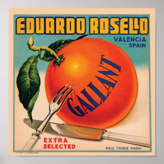 Eduardo Rosello Valencia Spanje Crate Labe Poster (Voorkant)