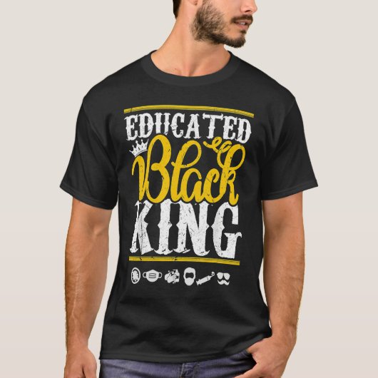 Educated Black Pride King Fathers Day Plus Size T-shirt (Voorkant)