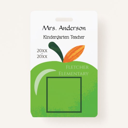 Éducateur de pomme verte Badge d'identification ph (Devant)