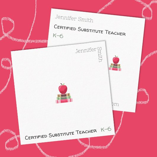 Éducateur moderne Cartes de visite Carrés blancs