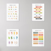 Educatief Home School Speelkamer gepersonaliseerd Muurkunst Sets (Voorkant)