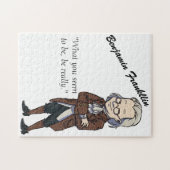 Educatieve Benjamin Franklin Quote History Puzzle Legpuzzel (Horizontaal)