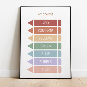 Educatieve Mijn kleuren Poster Homeschool