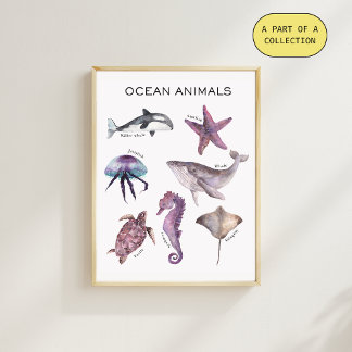 Educatieve Poster over Oceandieren Perfect Poster