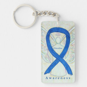 Education Angel Blue Awareness Ribbon Sleutelhange Sleutelhanger