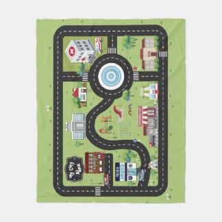 Educational Blanket My City Fleece Deken