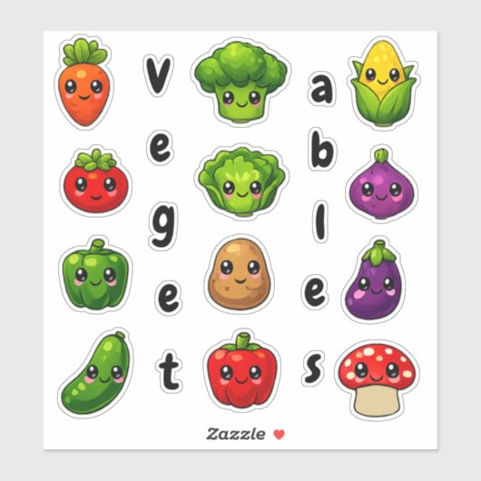 Educational Vegetable Stickers - Fun for Kids (Vel)