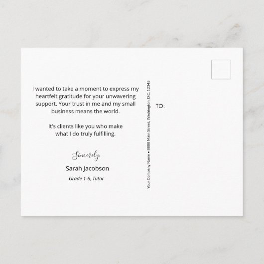 Educator Business Tutor Docent Apple Custom Briefkaart (Achterkant)