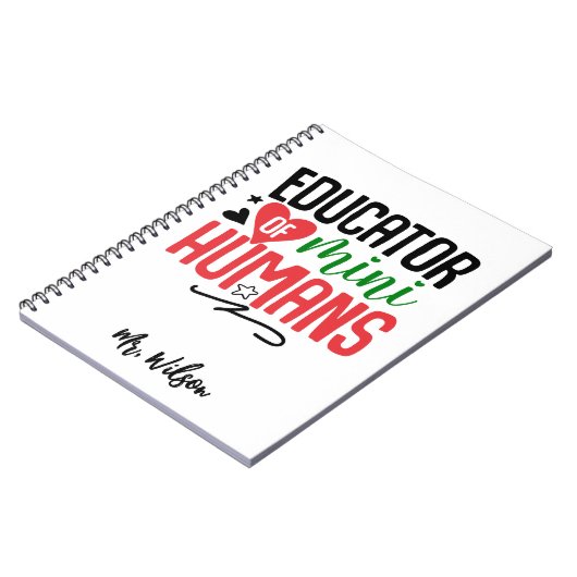 Educator of Mini Humans Notebook – Funny Teacher Notitieboek (Linkerzijde)