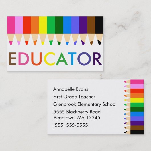 Educator Rainbow Visitekaartje (Voorkant / Achterkant)