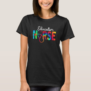 Educator Zurse Squad Watercol Love Stethoscoop Rn T-shirt