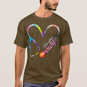 Educator Zurse Watercol Love Heart Stethoscoop RN T-shirt