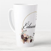 Éducatrice Floral Aquarelle Latte Mug (Angle gauche)