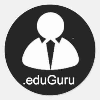 .eduGuru Sticker, tekst (zwart) Ronde Sticker