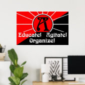 éduquer agiter organiser poster (Bureau à domicile)