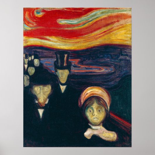 Edvard Munch - Angst Poster (Voorkant)
