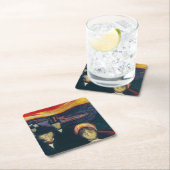 Edvard Munch - Angst Vierkante Kartonnen Onderzetter (Insitu)