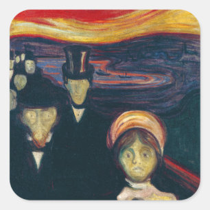 Edvard Munch - Angst Vierkante Sticker