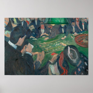 Edvard Munch - bij de Roulette lijst Poster