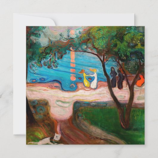 Edvard Munch - Dans op het strand Bedankkaart (Voorkant)