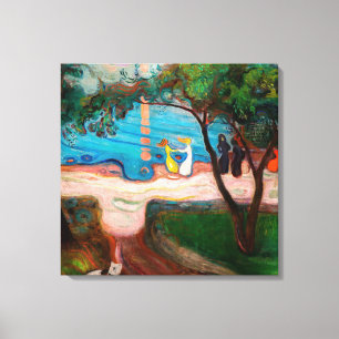 Edvard Munch - Dans op het strand Canvas Afdruk