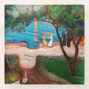 Edvard Munch - Dans op het strand Glazen Onderzetter