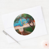 Edvard Munch - Dans op het strand Ronde Sticker (Envelop)