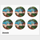 Edvard Munch - Dans op het strand Ronde Sticker (Vel)