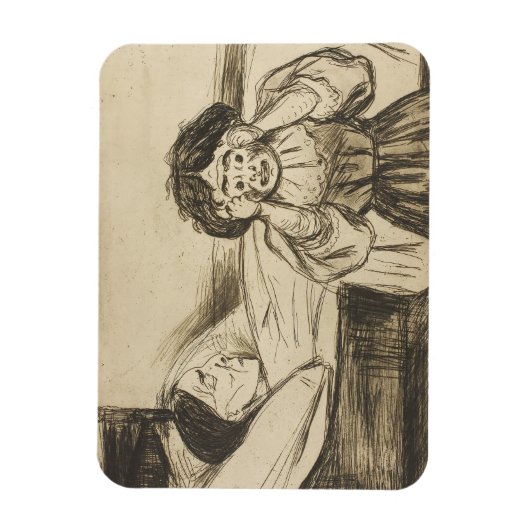 Edvard Munch - De dode moeder en haar kind Magneet (Verticaal)