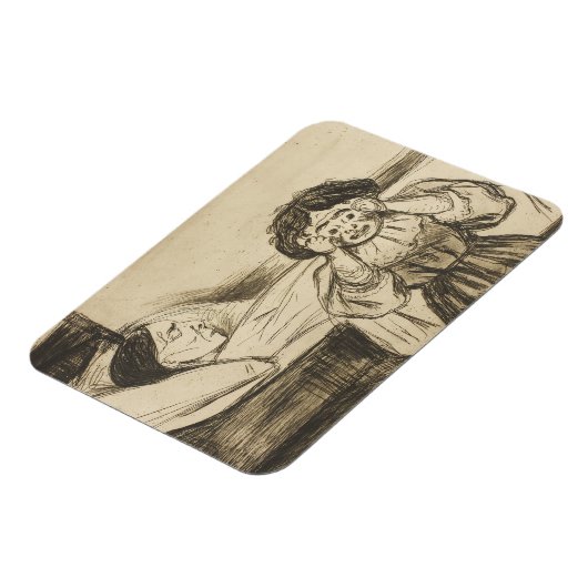 Edvard Munch - De dode moeder en haar kind Magneet (Linkerzijde)