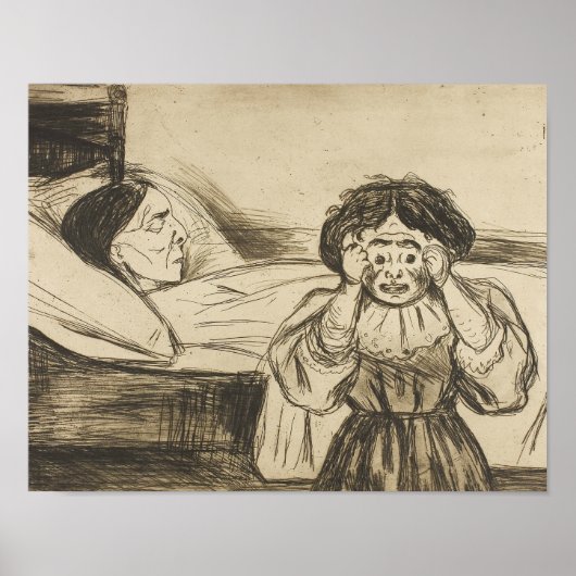 Edvard Munch - De dode moeder en haar kind Poster (Voorkant)