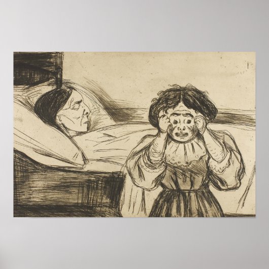 Edvard Munch - De dode moeder en haar kind Poster (Voorkant)