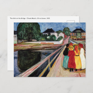 Edvard Munch - De meisjes op de brug 1902 Briefkaart
