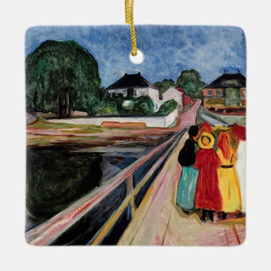 Edvard Munch - De meisjes op de brug 1902 Keramisch Ornament (Voorkant)