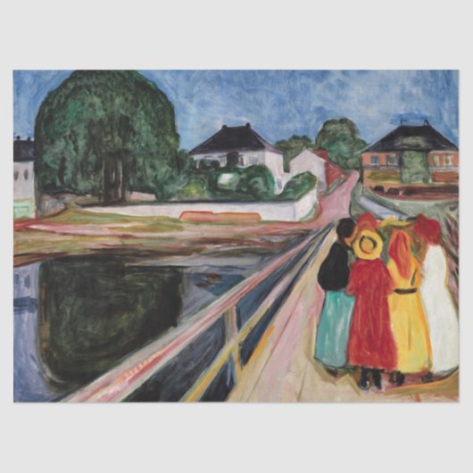 Edvard Munch - De meisjes op de brug 1902 Tissuepapier (Voorkant)