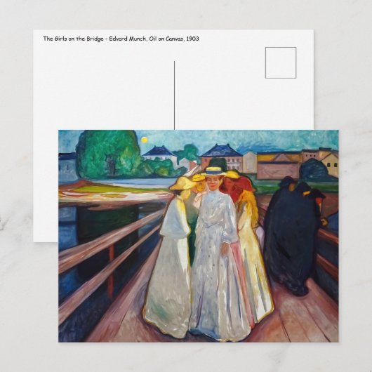 Edvard Munch - De meisjes op de brug 1903 Briefkaart (Voorkant / Achterkant)