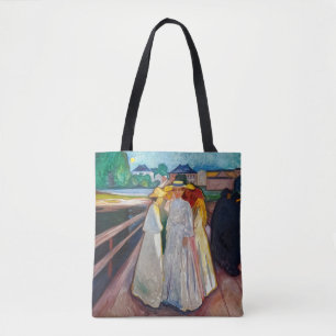 Edvard Munch - De meisjes op de brug 1903 Draagtas