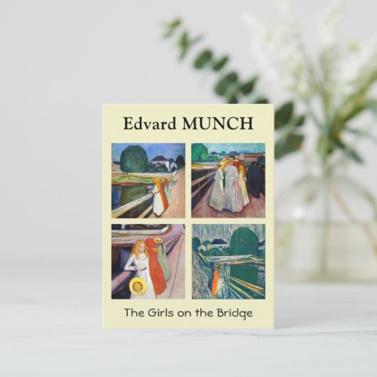 Edvard Munch - De meisjes op de brug Briefkaart (Staand voorkant)