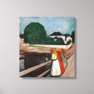 Edvard Munch - De meisjes op de brug Canvas Afdruk