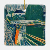 Edvard Munch - De meisjes op de brug, Lithograaf Keramisch Ornament (Achterkant)