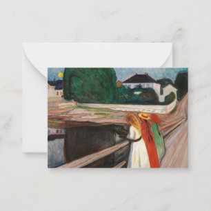 Edvard Munch - De meisjes op de brug Notitiekaartje