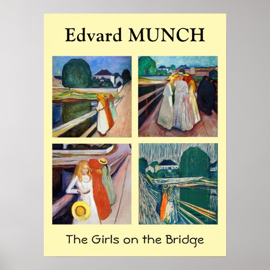 Edvard Munch - De meisjes op de brug Poster (Voorkant)
