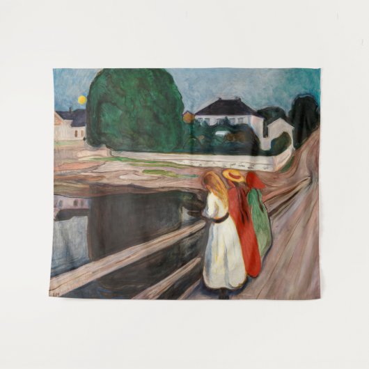 Edvard Munch - De meisjes op de brug Wandkleed (Voorkant (horizontaal))