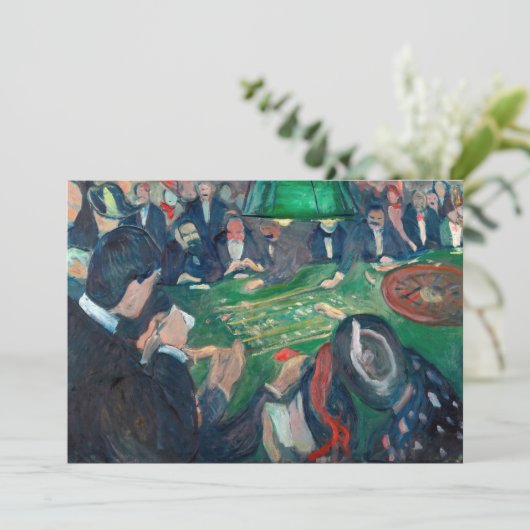 Edvard Munch - De Roulette-tabel in Monte Carlo Bedankkaart (Staand voorkant)