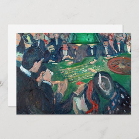 Edvard Munch - De Roulette-tabel in Monte Carlo Bedankkaart (Voorkant / Achterkant)