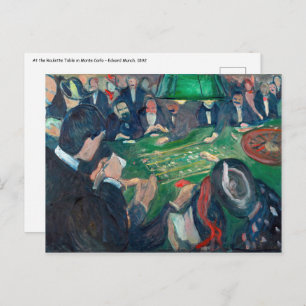 Edvard Munch - De Roulette-tabel in Monte Carlo Briefkaart
