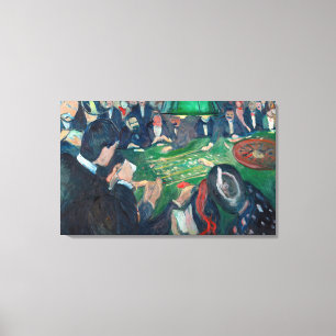 Edvard Munch - De Roulette-tabel in Monte Carlo Canvas Afdruk