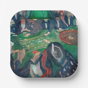 Edvard Munch - De Roulette-tabel in Monte Carlo Papieren Bordje