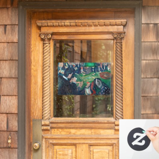 Edvard Munch - De Roulette-tabel in Monte Carlo Raamsticker (Huis Deur)